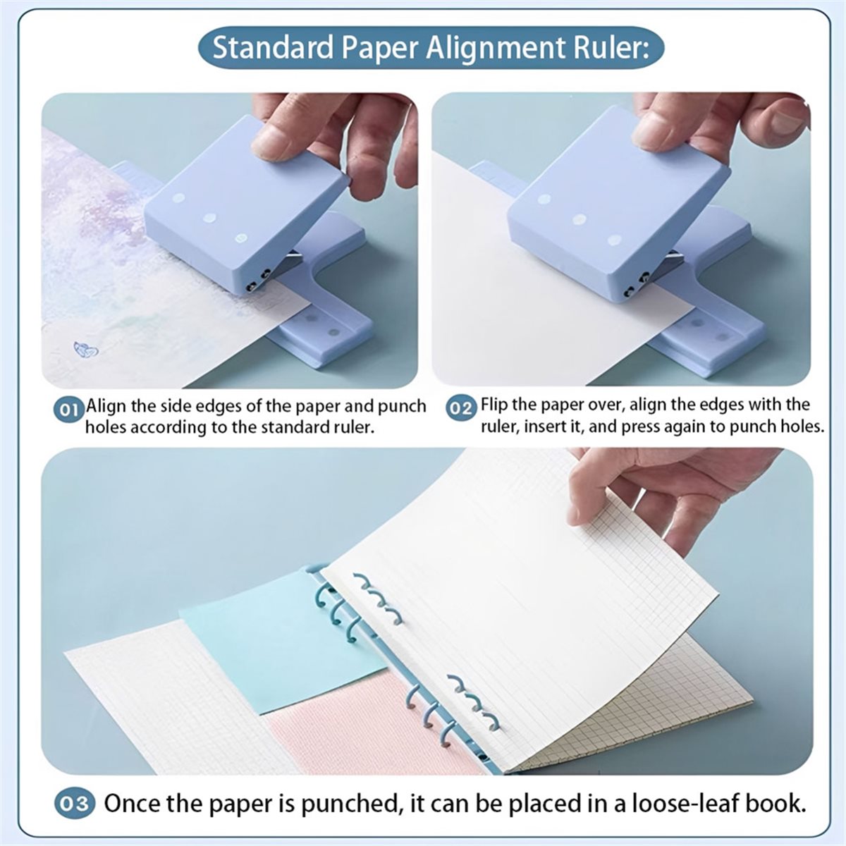 Paper Punch 3 Hole - 【Nuovo coupon per utenti!】Perforatore manuale a