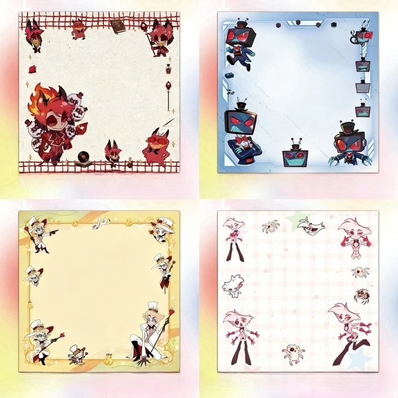 Stationery Office - 4 Pezzi Blocco Note Adesivo Hazbin