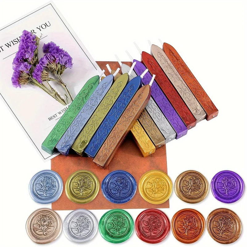 12 pezzi/borsa bastoncini di c - Wax Seal Stamp Kit recensione e prezzo