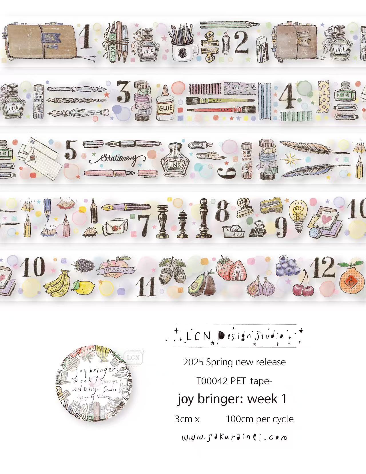 1 anello LCN adesivo vintage C - Washi Tape Set recensione e prezzo